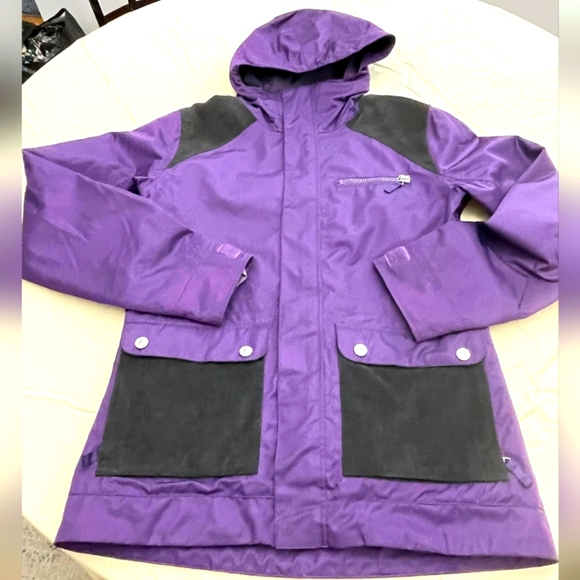B by Burton womens purple black full zip dry ride ski snowboarding jacket size m - Picture 1 of 5